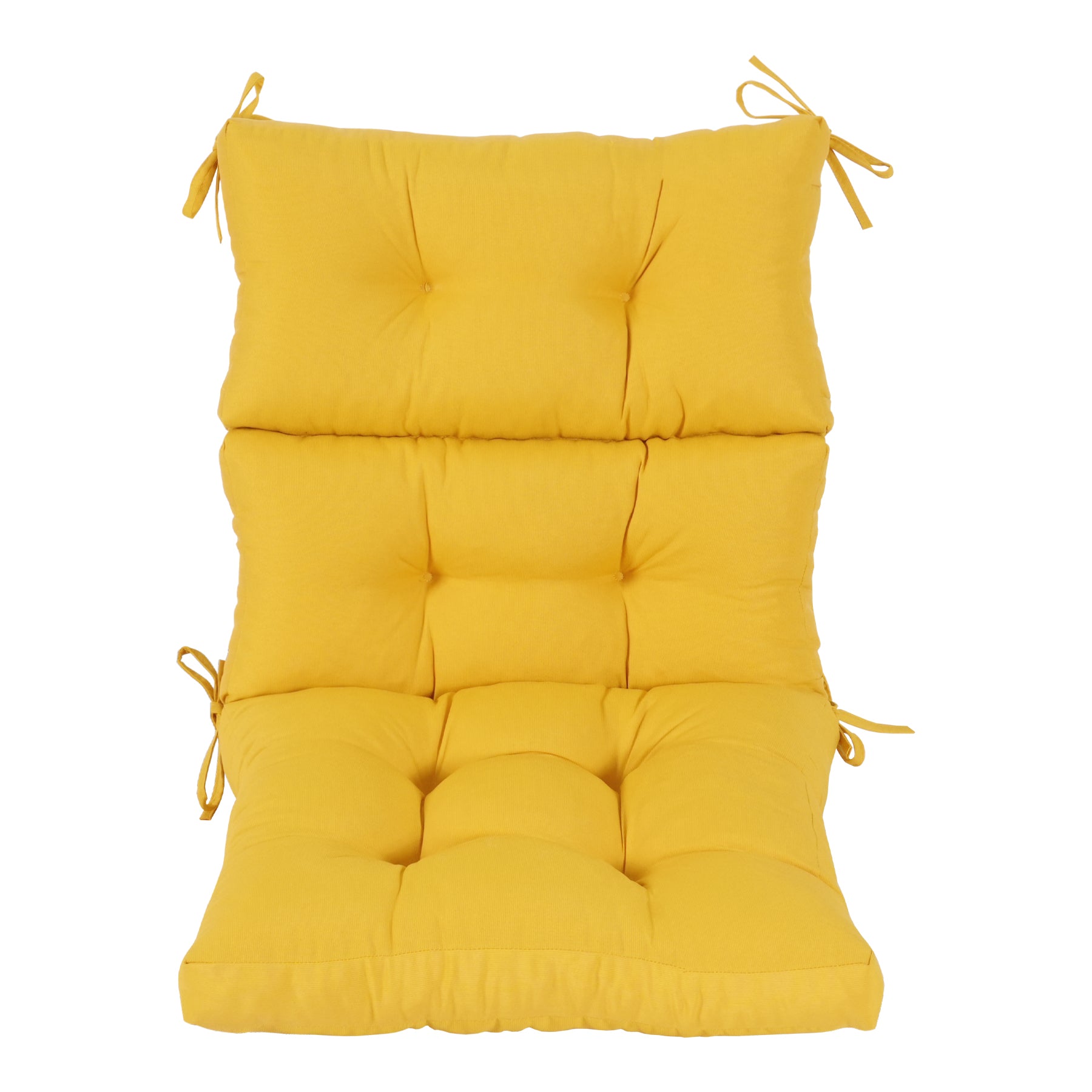 GoodGoods Tufted Outdoor High-Back Chair Cushion 22x44 in - Yellow