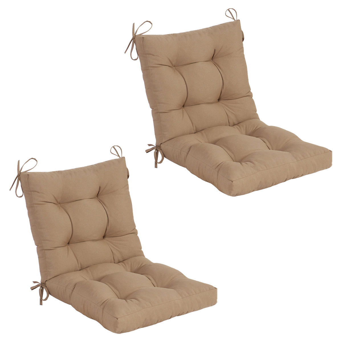 Goodgoods N Tufted Outdoor High-Back Chair Cushion 18x36 in - Brown