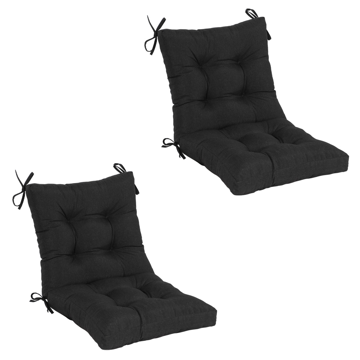 Goodgoods N Tufted Outdoor High-Back Chair Cushion 20x40 in - Black