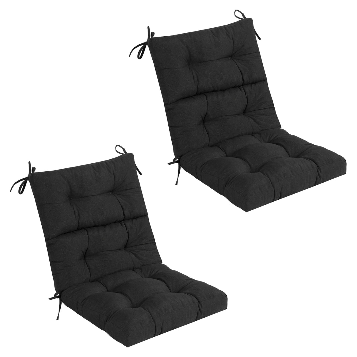 Goodgoods N Tufted Outdoor High-Back Chair Cushion 21x44 in - Black