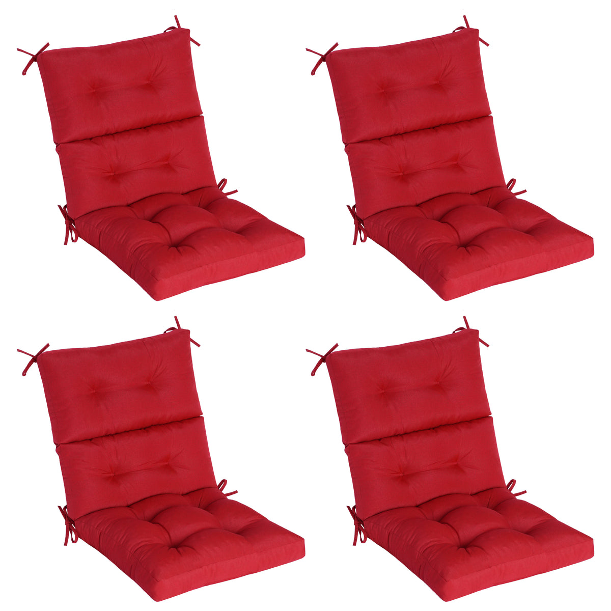 Goodgoods N Tufted Outdoor High-Back Chair Cushion 22x44 in - Red
