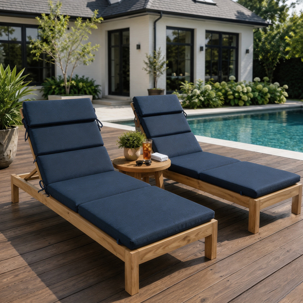 Goodgoods N Outdoor Chaise Lounge Cushion 21x72 in - Dark Blue