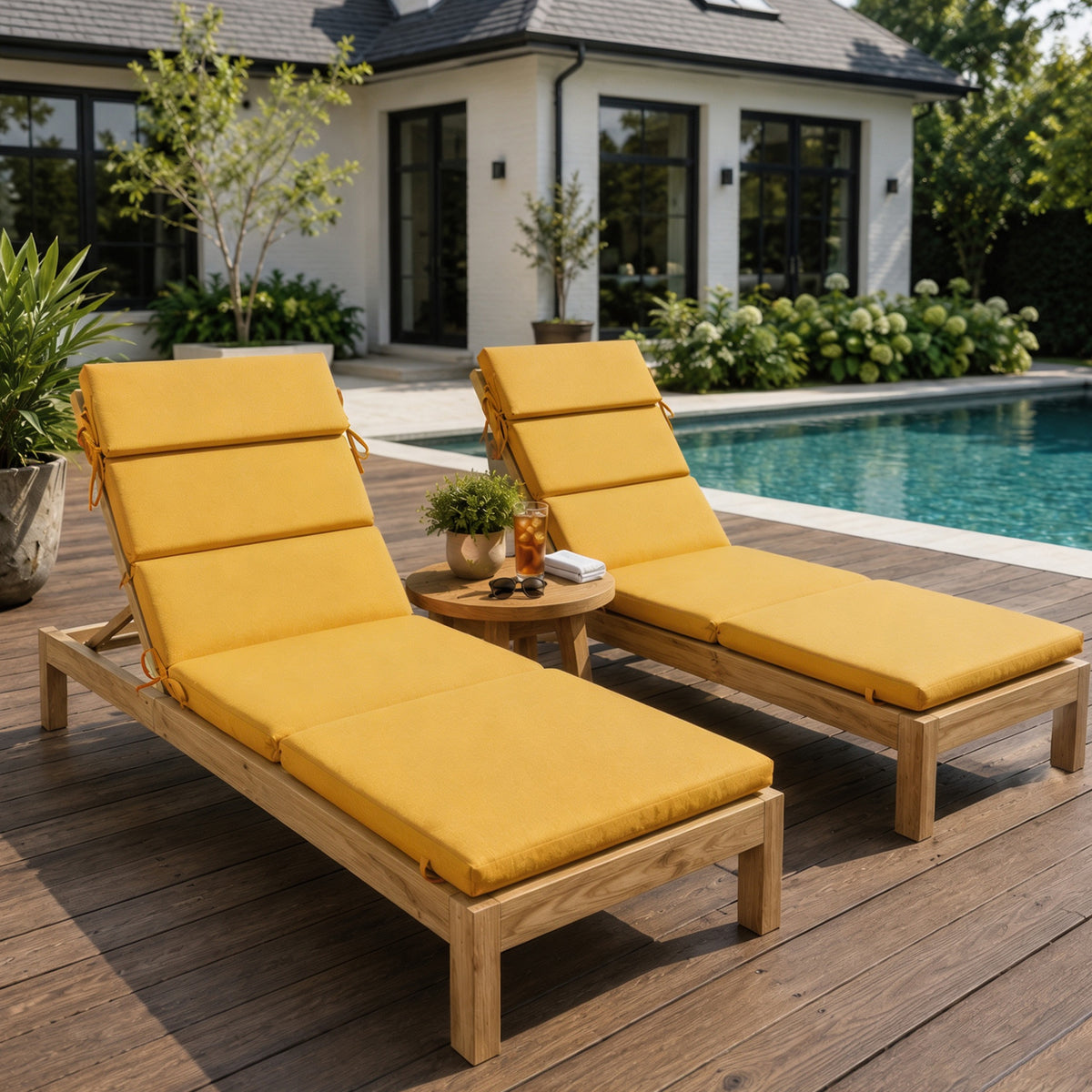 Goodgoods N Outdoor Chaise Lounge Cushion 21x72 in - Yellow