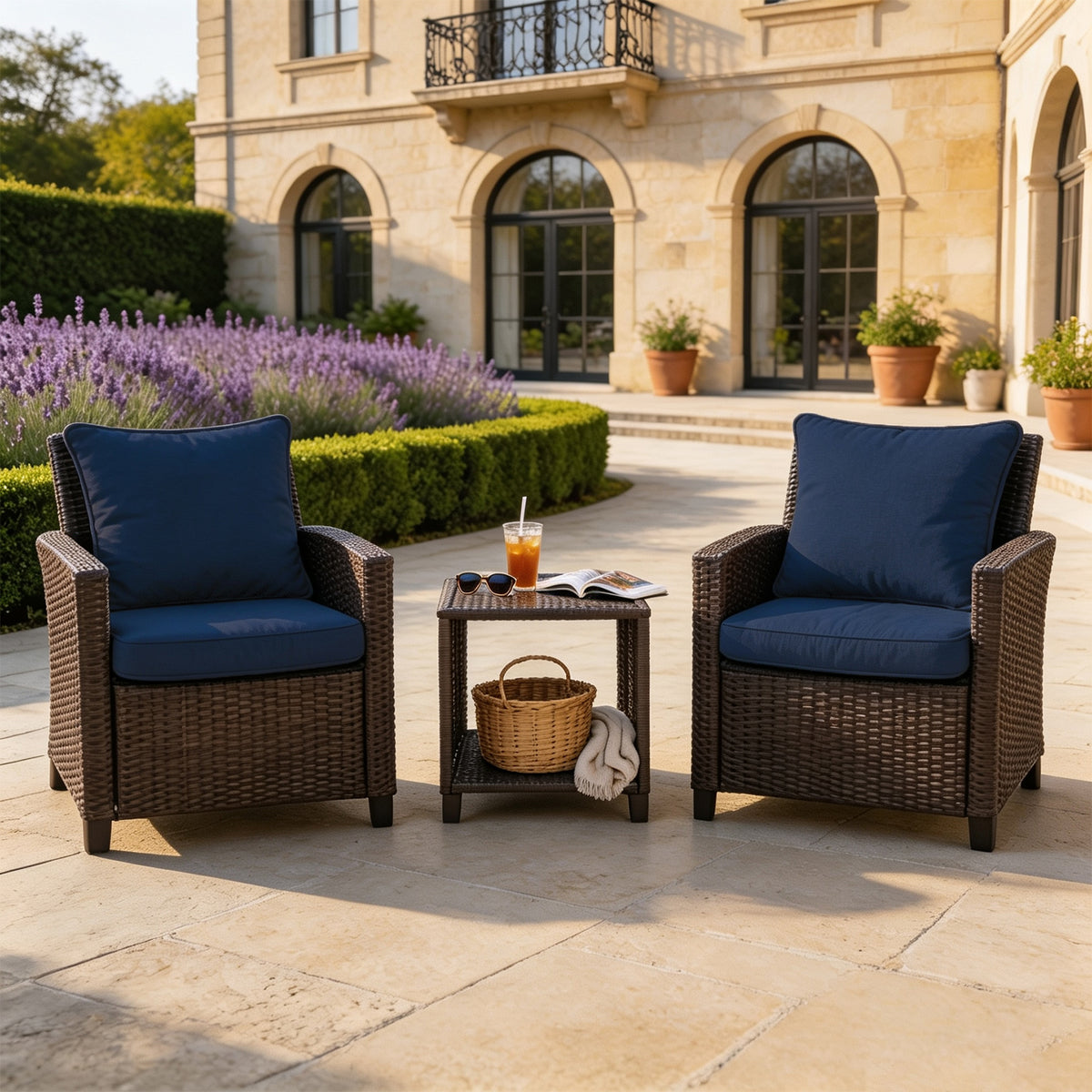 Goodgoods N Deep Seat Outdoor Cushion Set 24x28 in - Dark Blue