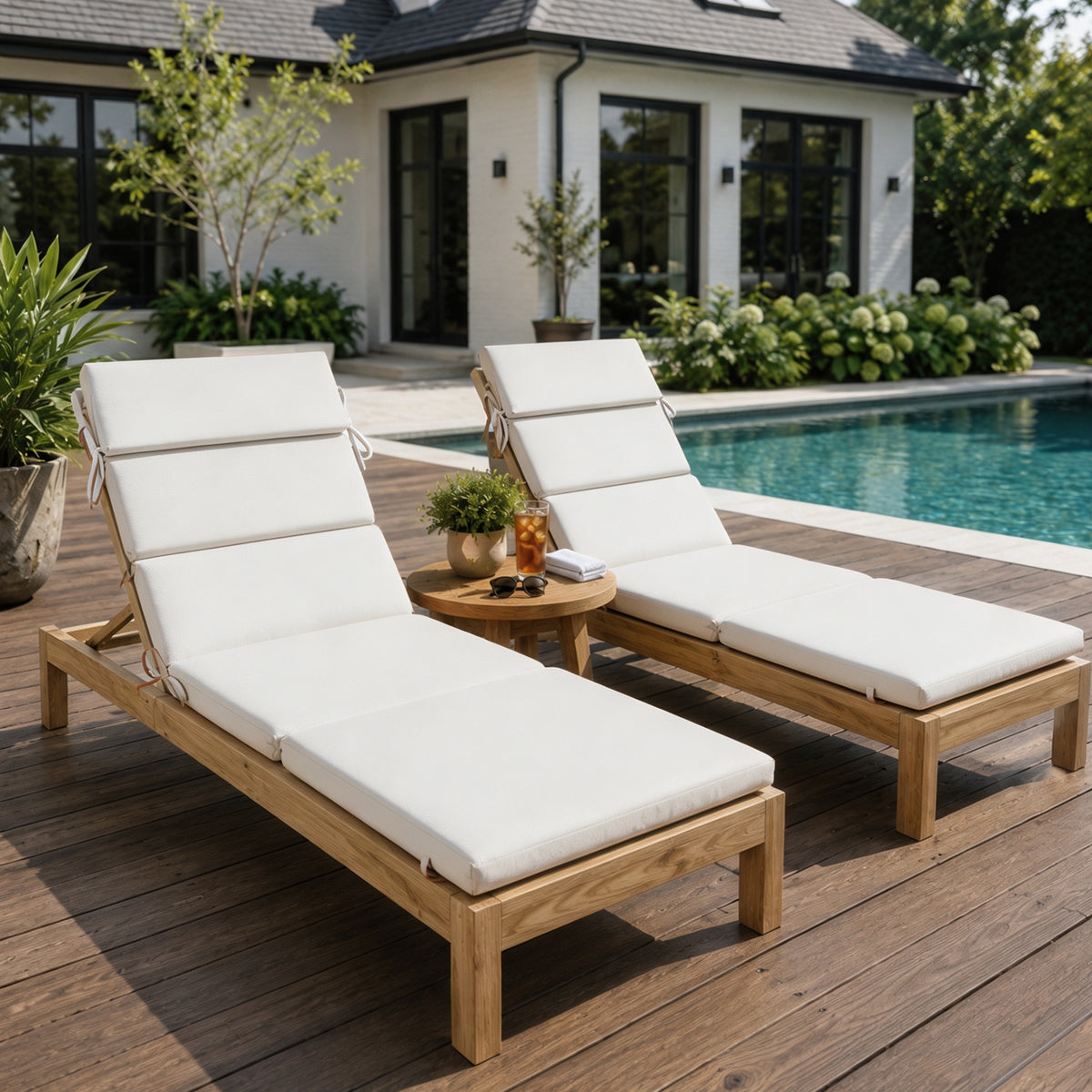Goodgoods N Outdoor Chaise Lounge Cushion 25x77 in - Beige