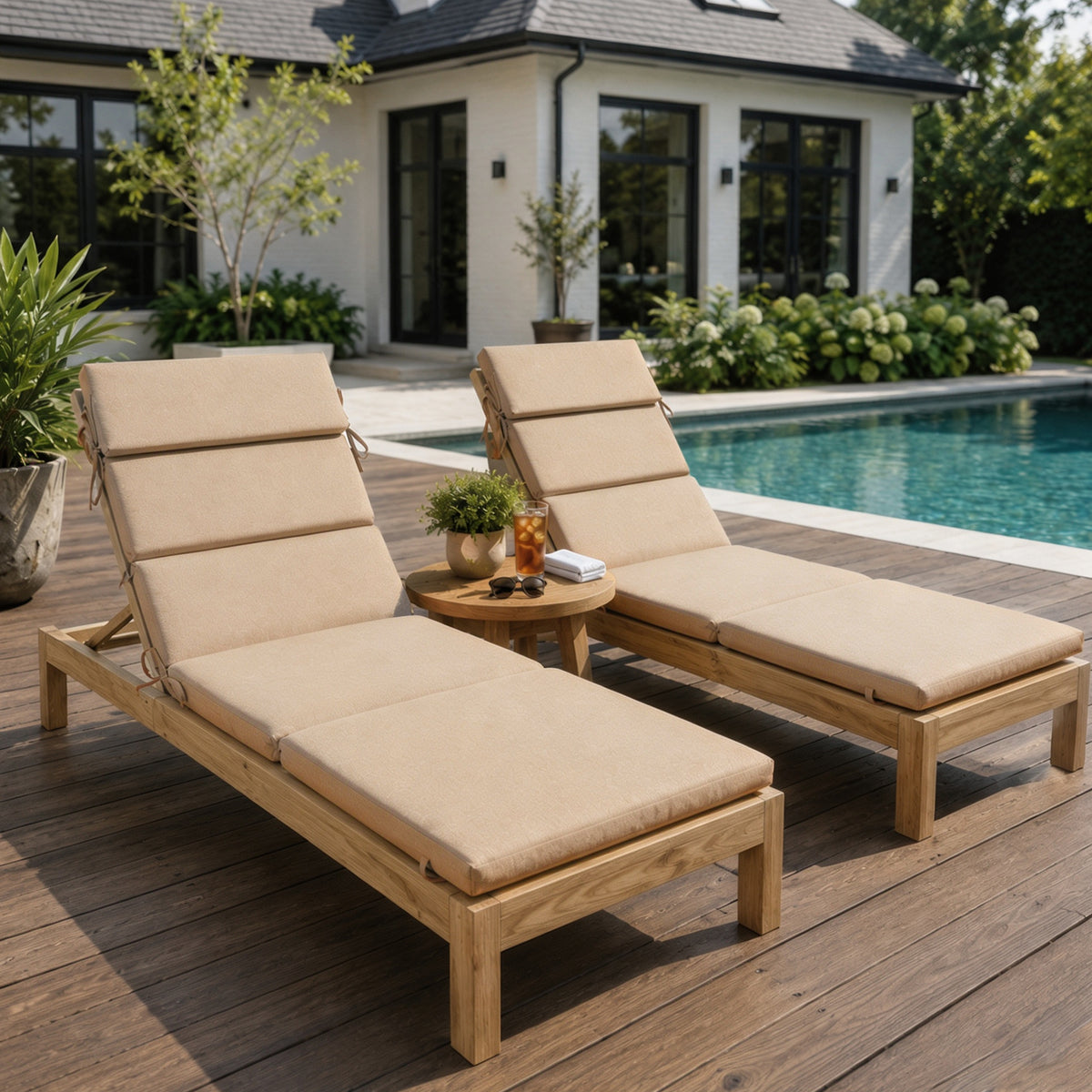 Goodgoods N Outdoor Chaise Lounge Cushion 25x77 in - Brown