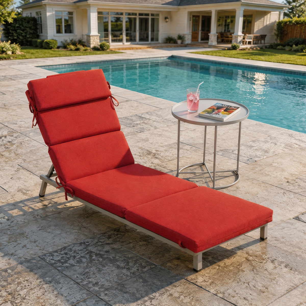 Goodgoods N Outdoor Chaise Lounge Cushion 21x72 in - Red