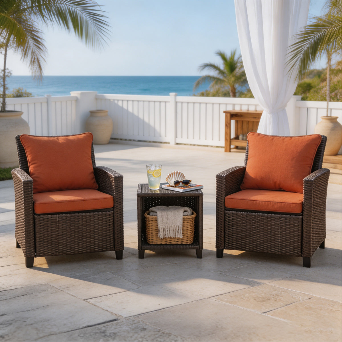 Goodgoods N Deep Seat Outdoor Cushion Set 24x28 in - Orange
