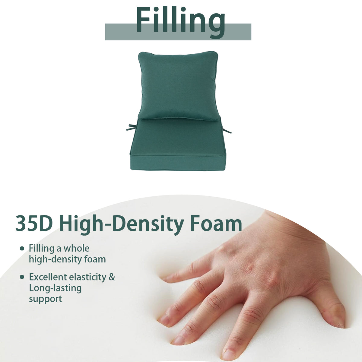 Goodgoods N Deep Seat Outdoor Cushion Set 19x19 in - Deep Green