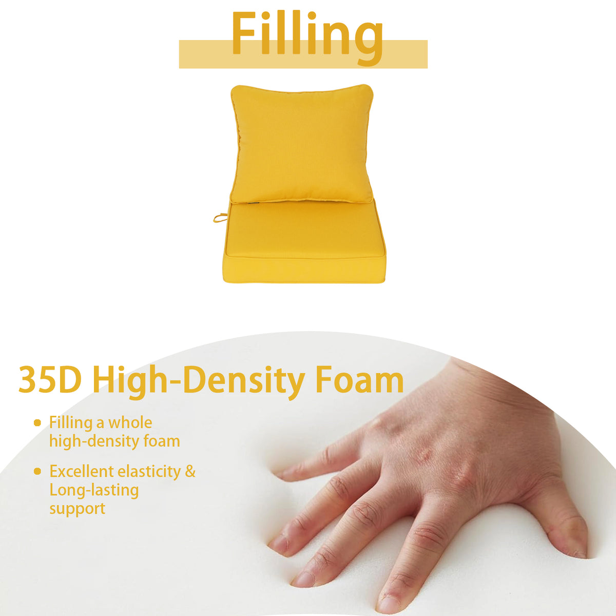 Goodgoods N Deep Seat Outdoor Cushion Set 19x19 in - Yellow