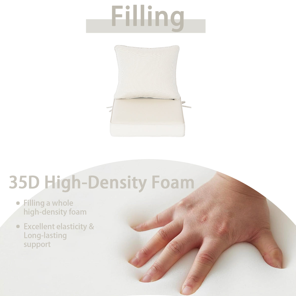 Goodgoods N Deep Seat Outdoor Cushion Set 19x19 in - Beige