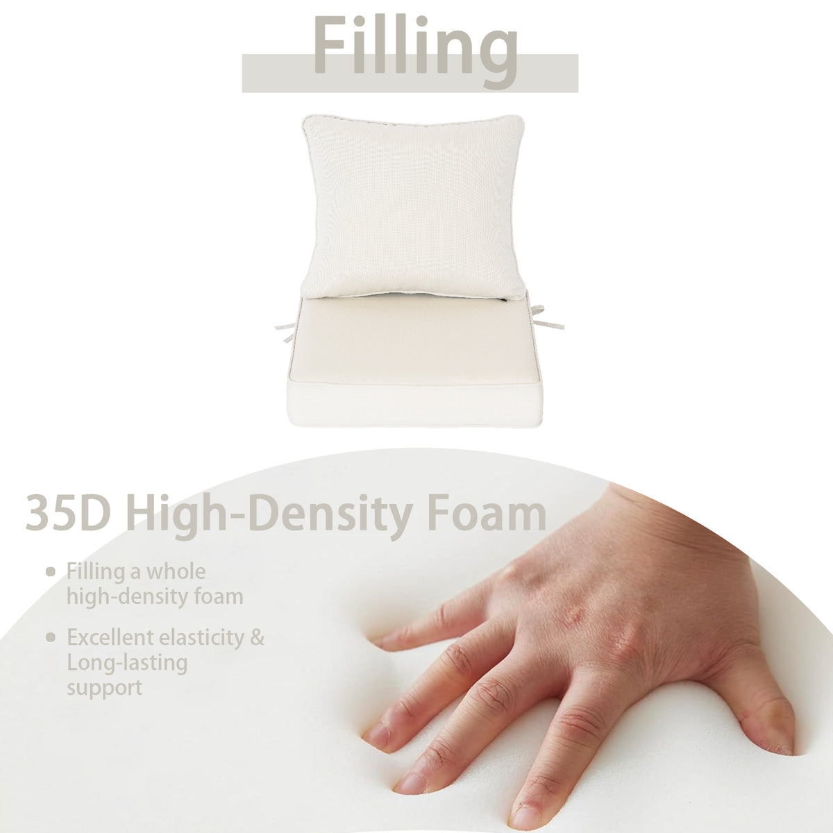 Goodgoods N Deep Seat Outdoor Cushion Set 22x22 in - Beige