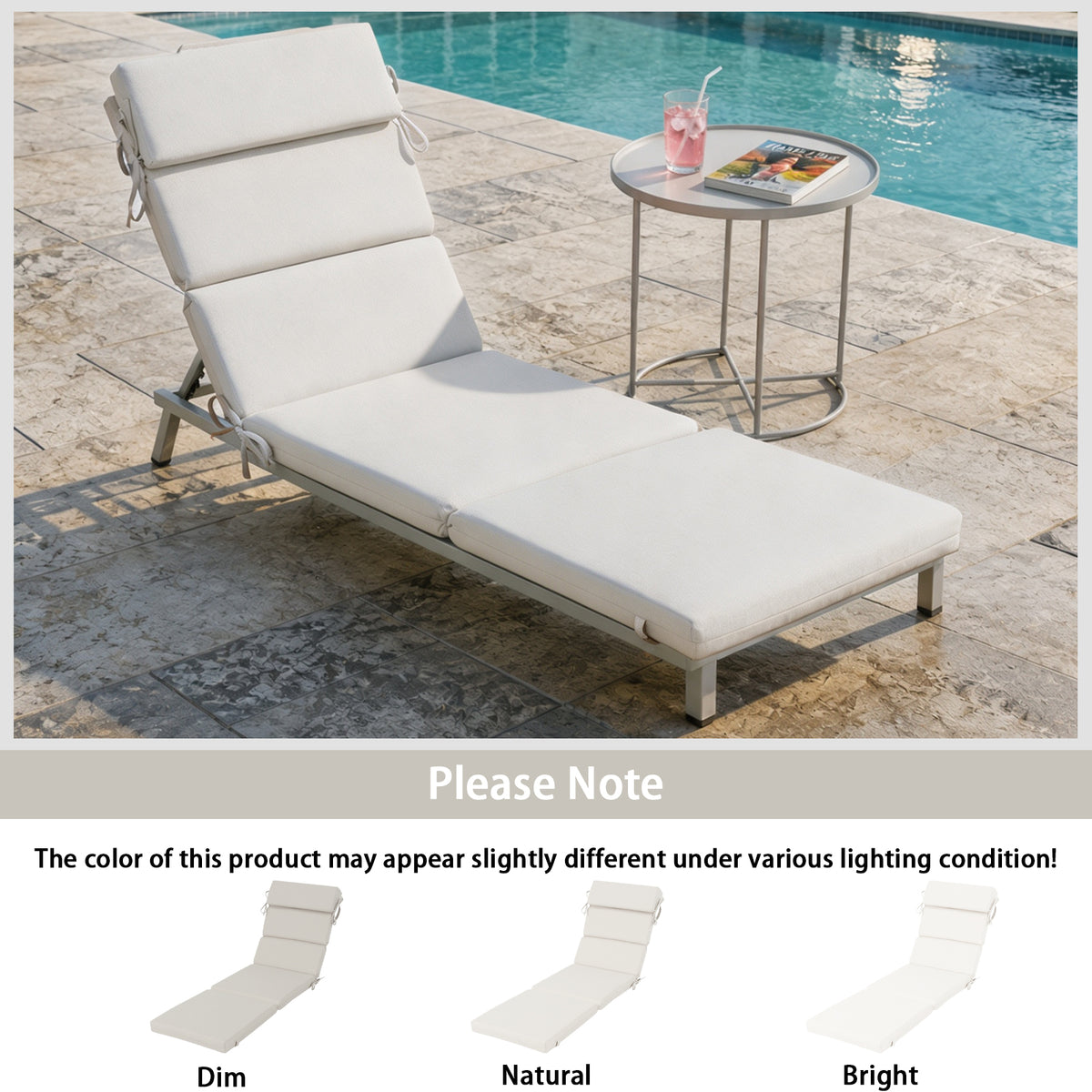 Goodgoods N Outdoor Chaise Lounge Cushion 21x72 in - Beige