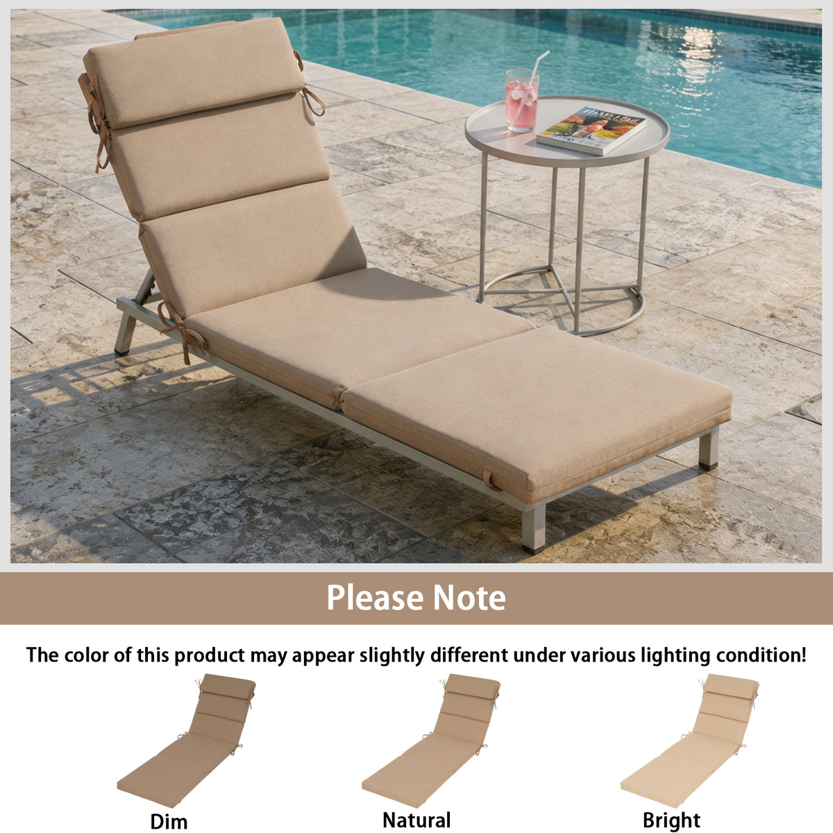 Goodgoods N Outdoor Chaise Lounge Cushion 25x77 in - Brown
