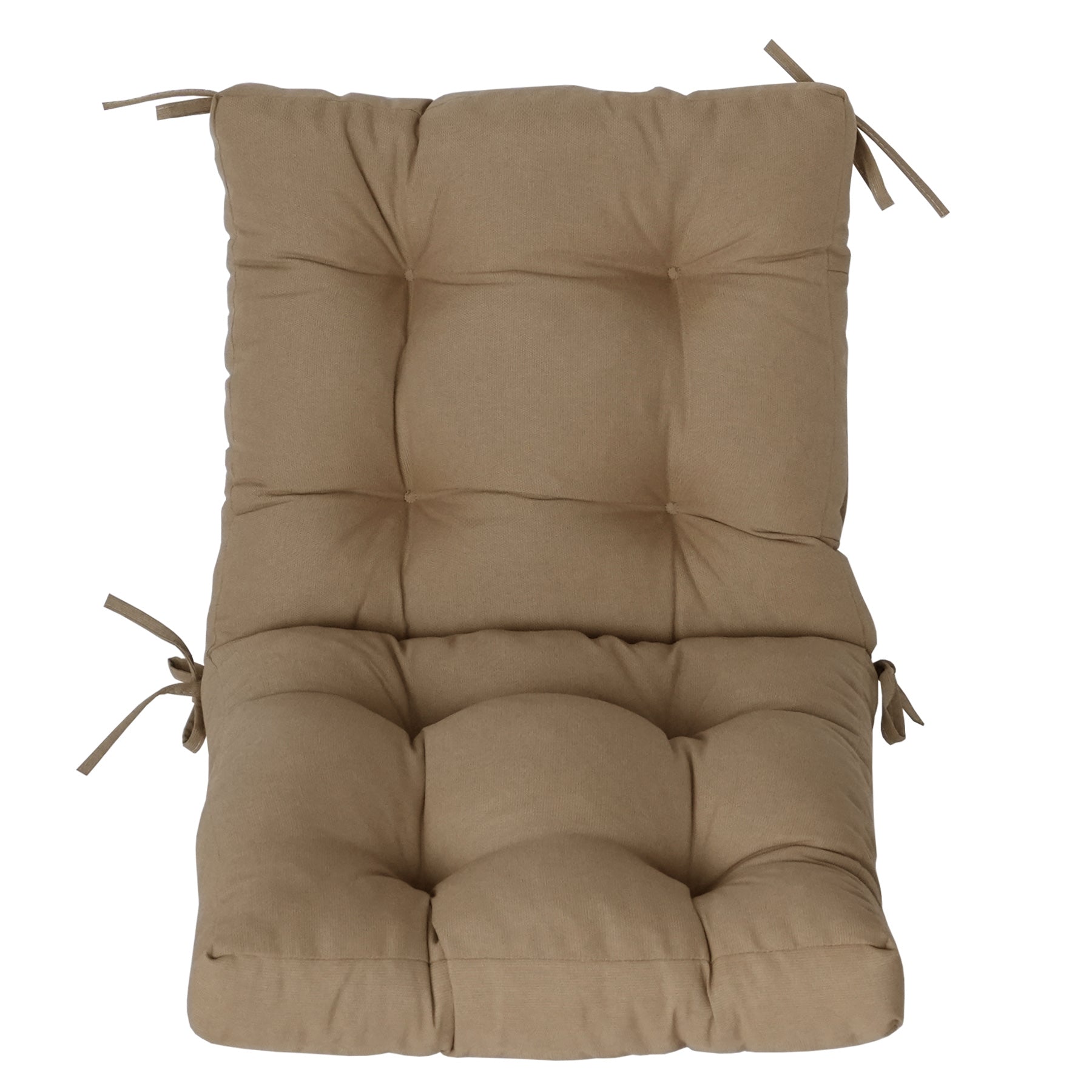 GoodGoods Tufted Outdoor High-Back Chair Cushion 20x40 in - Brown