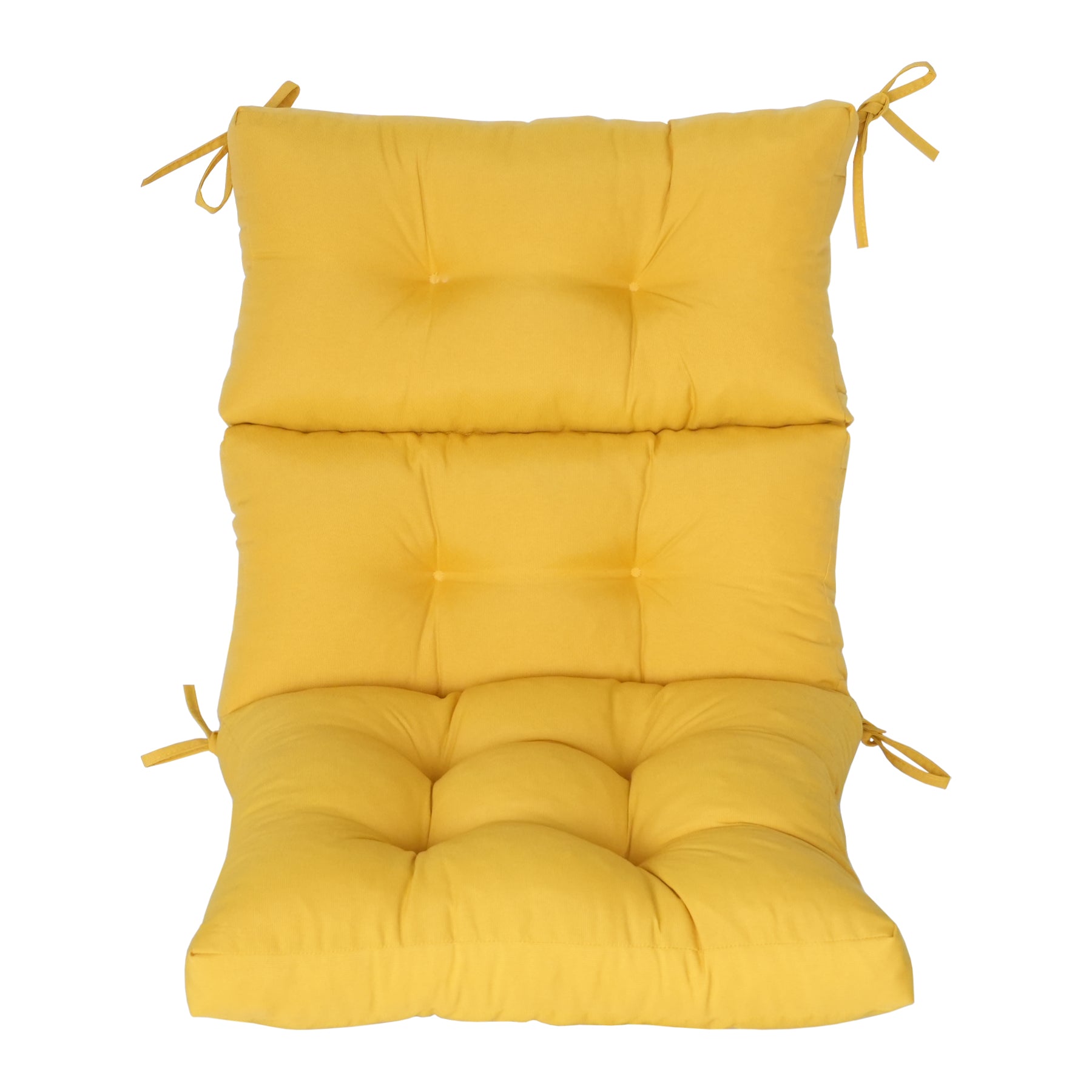 GoodGoods Tufted Outdoor High-Back Chair Cushion 22x44 in - Yellow