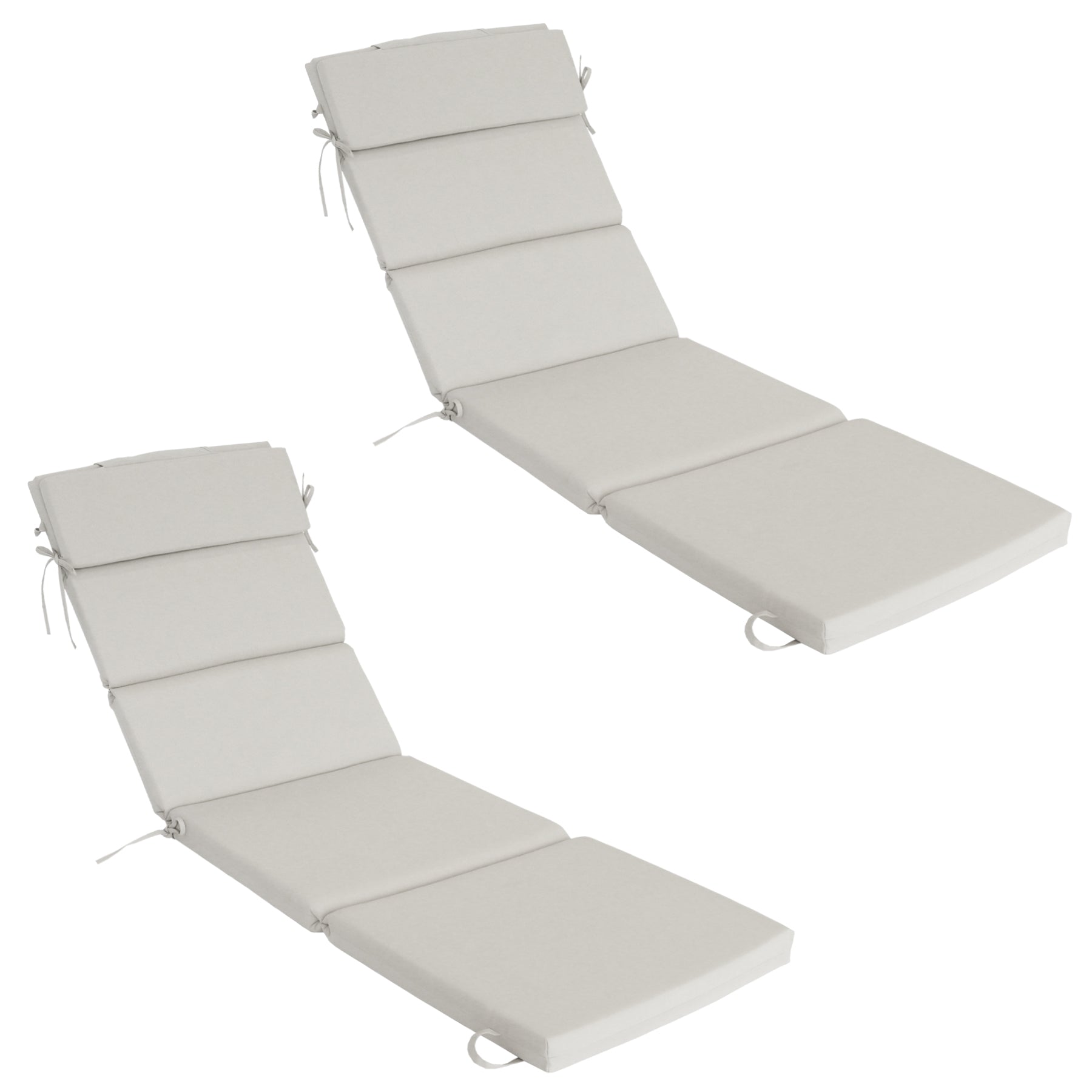 GoodGoods Outdoor Chaise Lounge Cushion 25x77 in - Beige lifestyle and product view 2