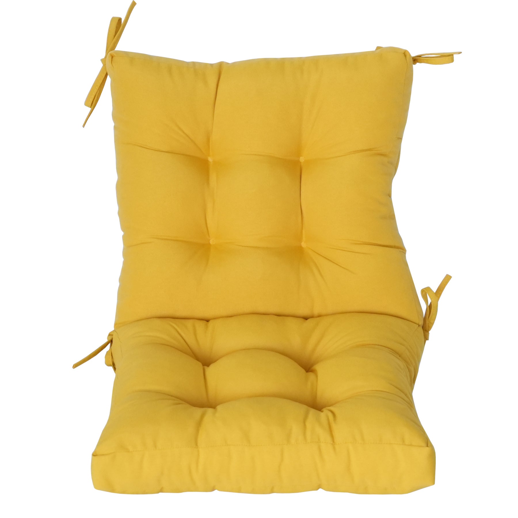 GoodGoods Tufted Outdoor High-Back Chair Cushion 20x40 in - Yellow