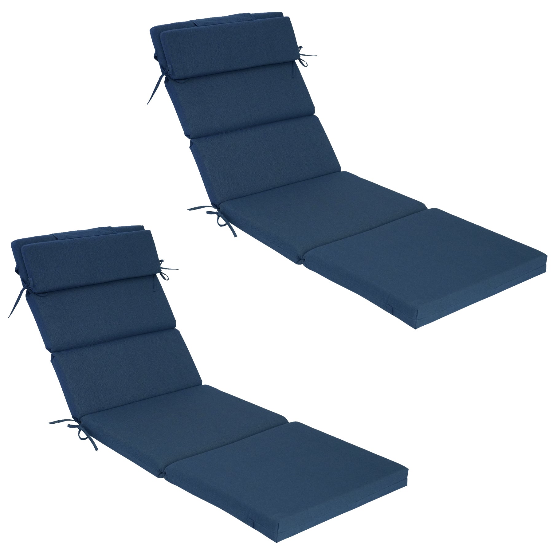 GoodGoods Outdoor Chaise Lounge Cushion 25x77 in - Dark Blue lifestyle and product view 2