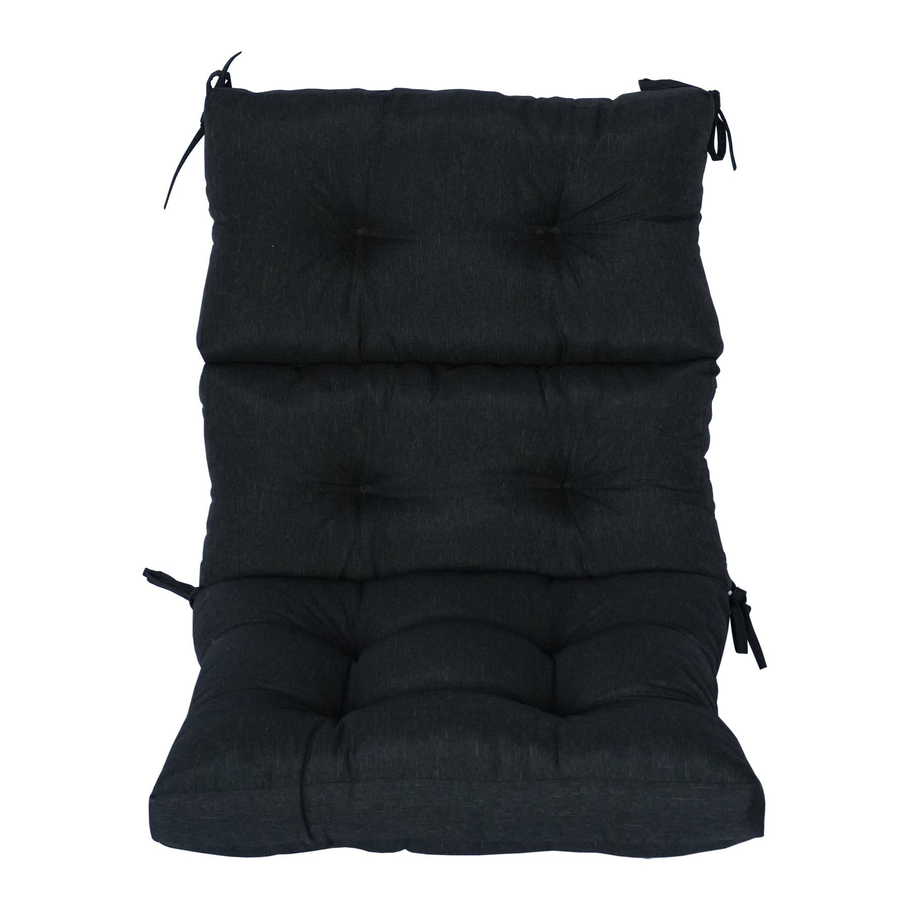 GoodGoods Tufted Outdoor High-Back Chair Cushion 22x44 in - Black