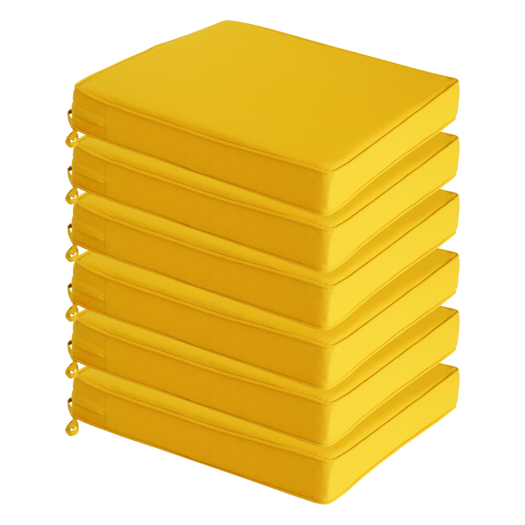 GoodGoods Outdoor Seat Cushion 24x24 in - Yellow lifestyle and product view 2
