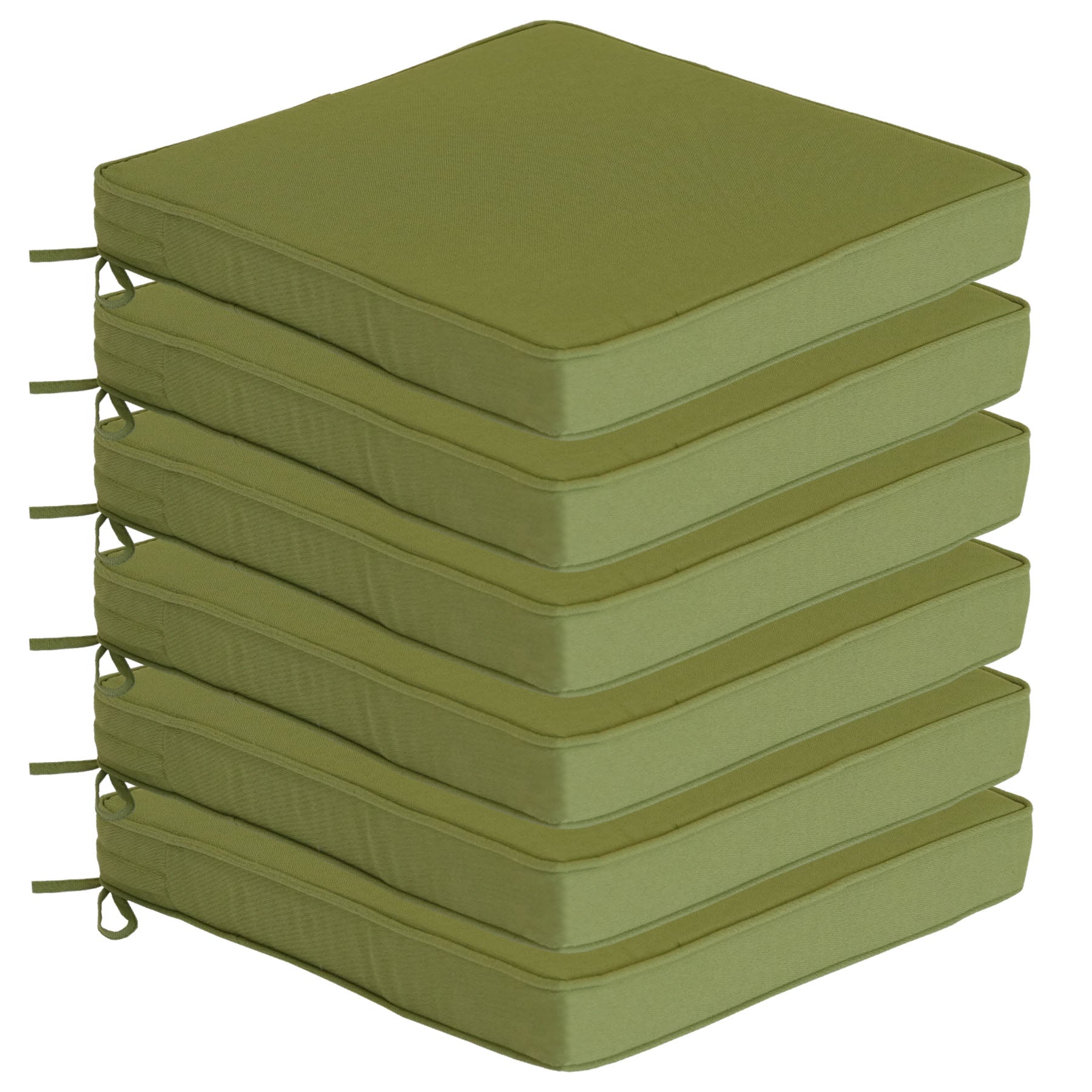 GoodGoods Outdoor Seat Cushion 22x22 in - Light Green lifestyle and product view 2