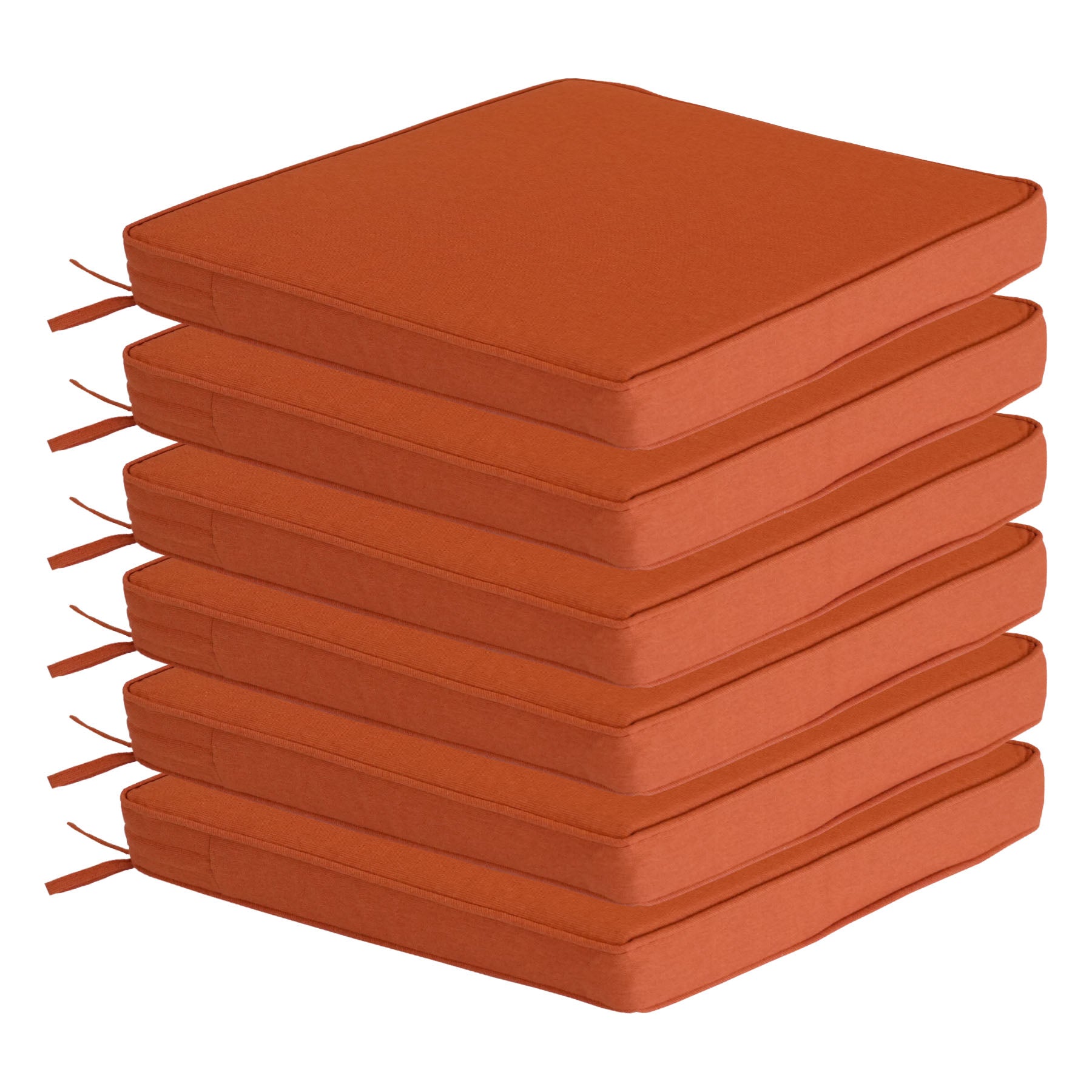 GoodGoods Outdoor Seat Cushion 20x20 in - Orange lifestyle and product view 2