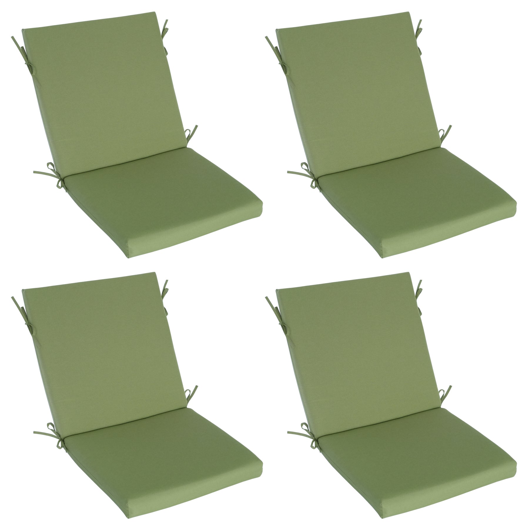 GoodGoods Outdoor High-Back Chair Cushion 22x44 in - Light Green lifestyle and product view 2