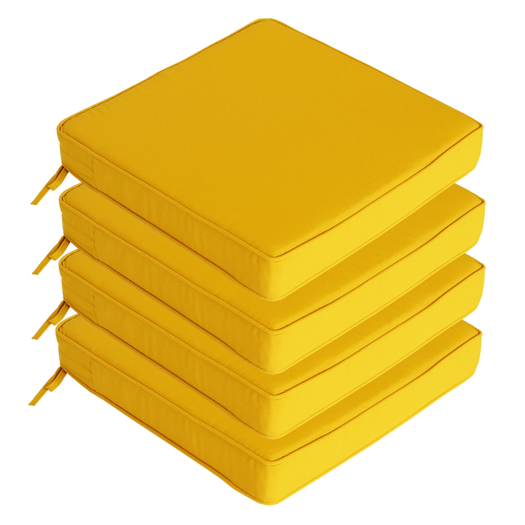 GoodGoods Outdoor Seat Cushion 20x20 in - Yellow lifestyle and product view 3