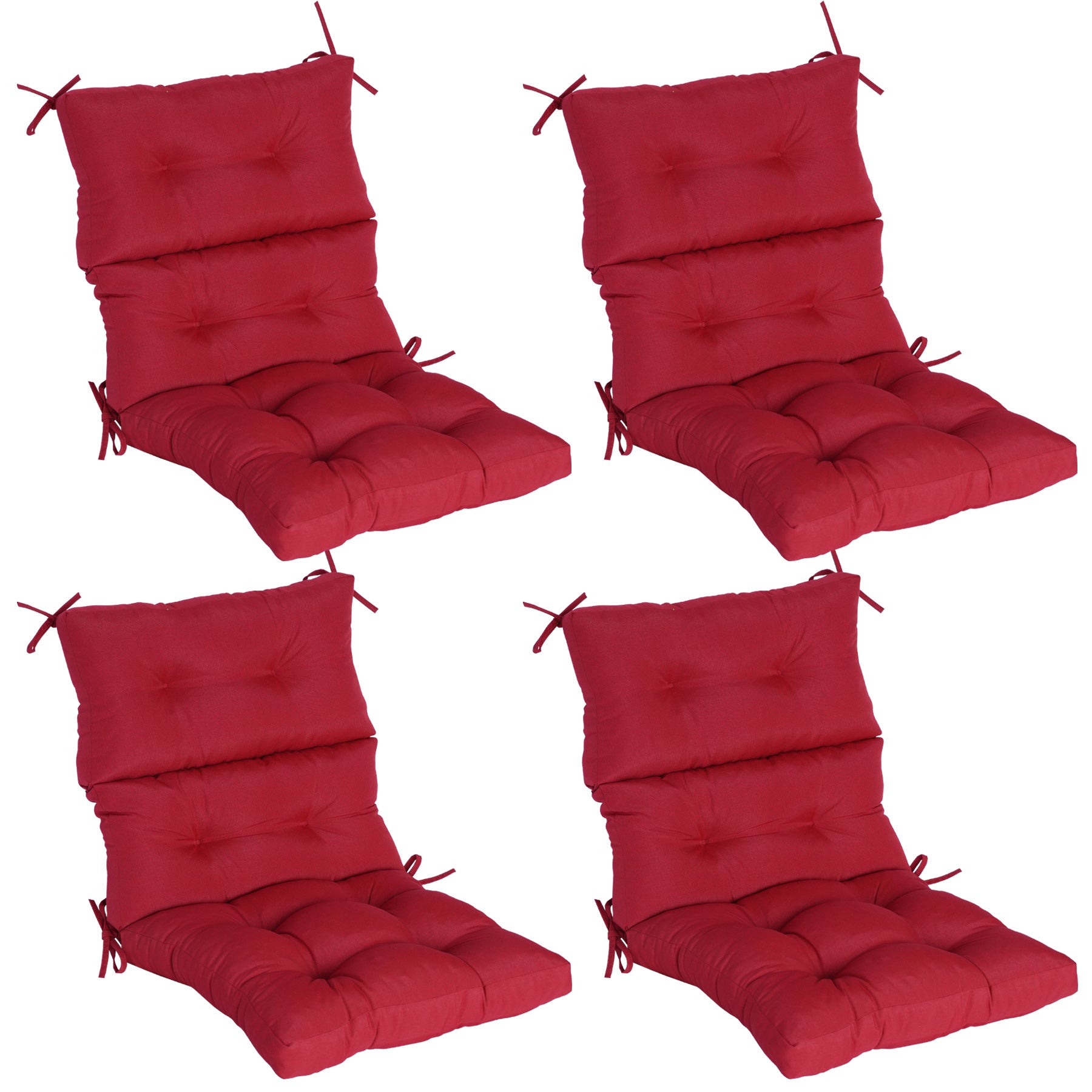 GoodGoods Tufted Outdoor High-Back Chair Cushion 22x44 in - Red lifestyle and product view 2