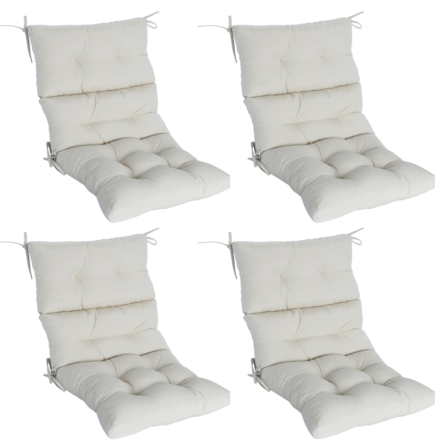 GoodGoods Tufted Outdoor High-Back Chair Cushion 22x44 in - Beige lifestyle and product view 2