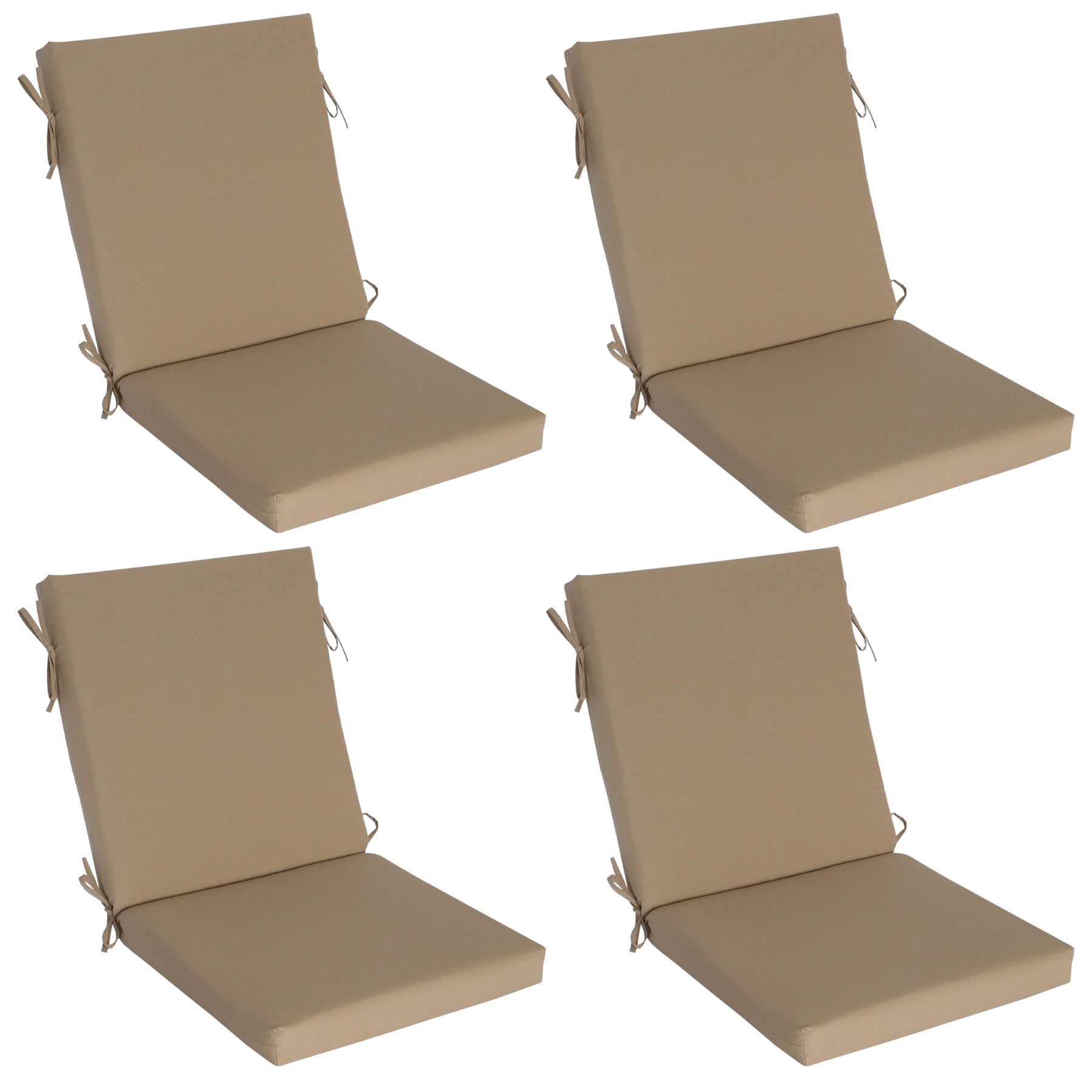 GoodGoods Outdoor High-Back Chair Cushion 22x44 in - Brown lifestyle and product view 2