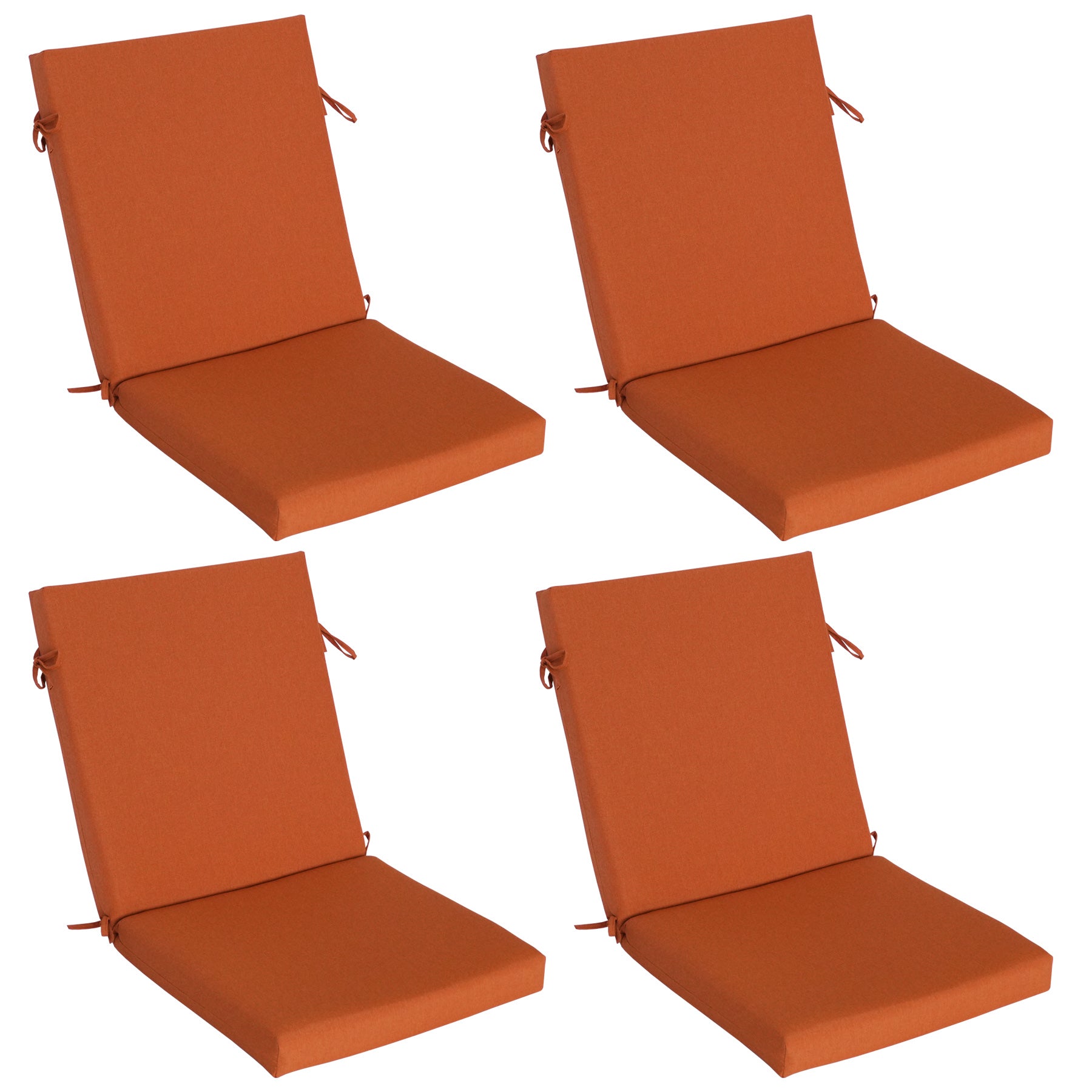 GoodGoods Outdoor High-Back Chair Cushion 22x44 in - Orange lifestyle and product view 2