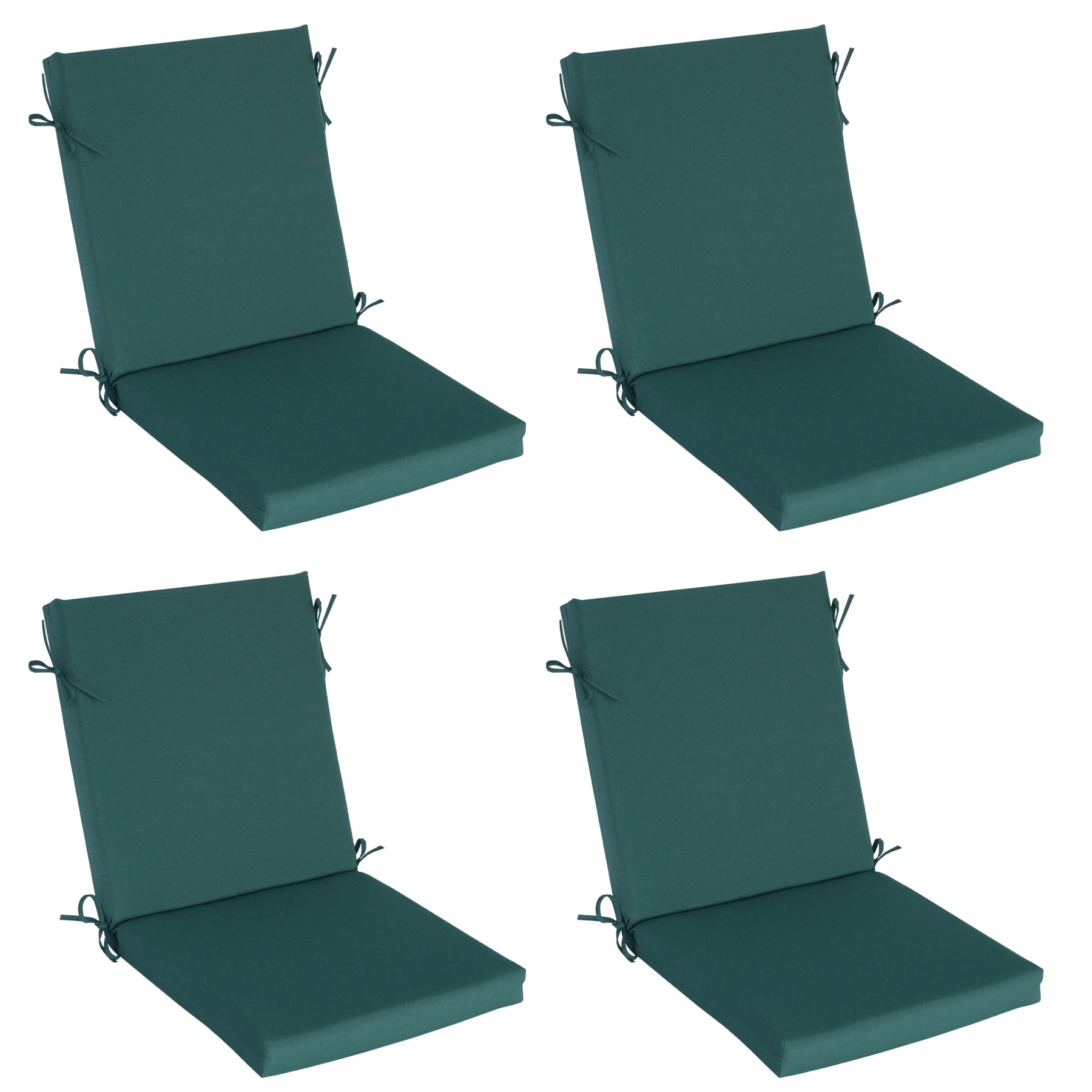 GoodGoods Outdoor High-Back Chair Cushion 22x44 in - Deep Green lifestyle and product view 2