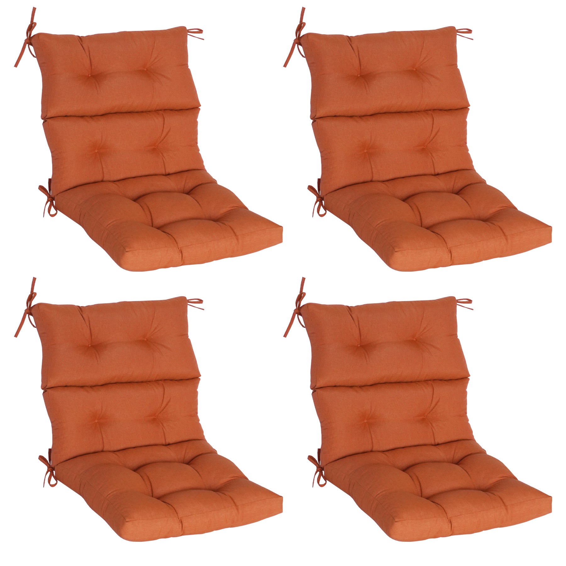 GoodGoods Tufted Outdoor High-Back Chair Cushion 22x44 in - Orange lifestyle and product view 2