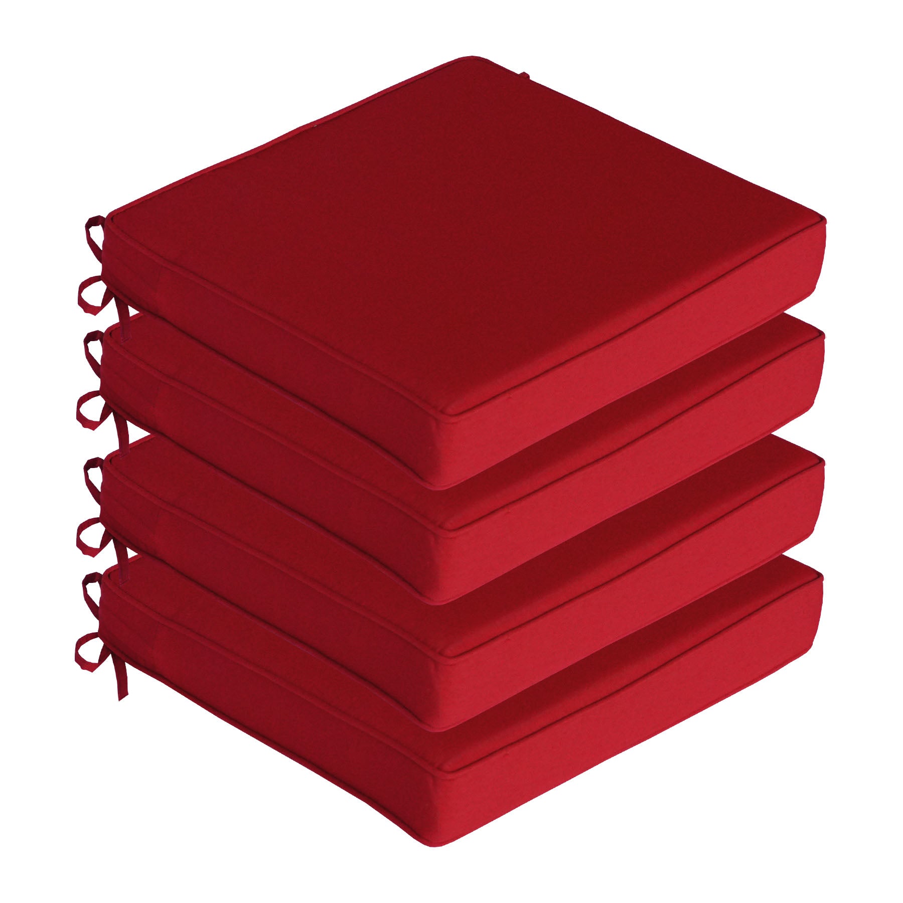 GoodGoods Outdoor Seat Cushion 22x22 in - Red lifestyle and product view 3
