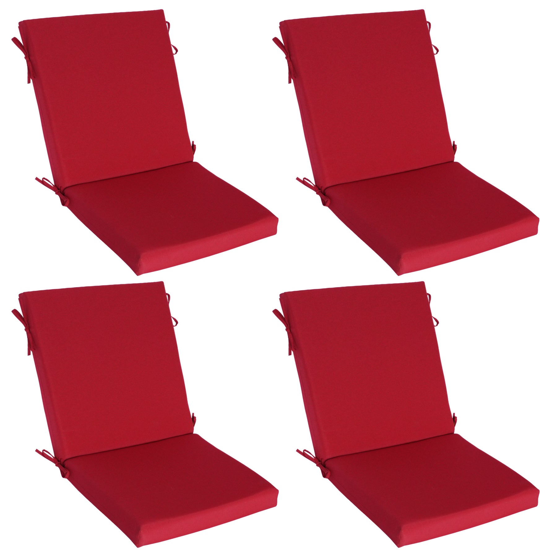 GoodGoods Outdoor High-Back Chair Cushion 22x44 in - Red lifestyle and product view 2