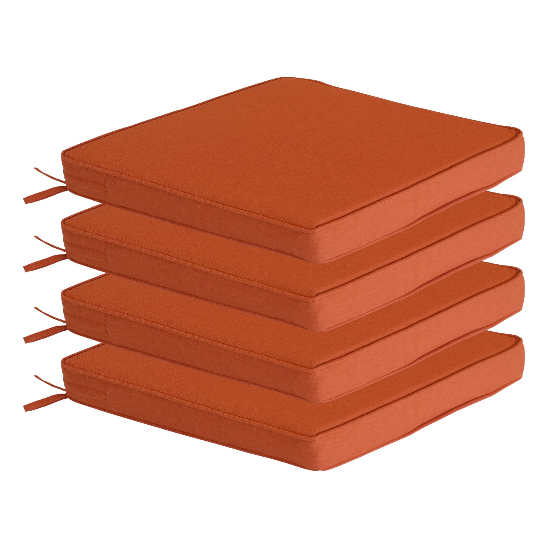 GoodGoods Outdoor Seat Cushion 22x22 in - Orange lifestyle and product view 3