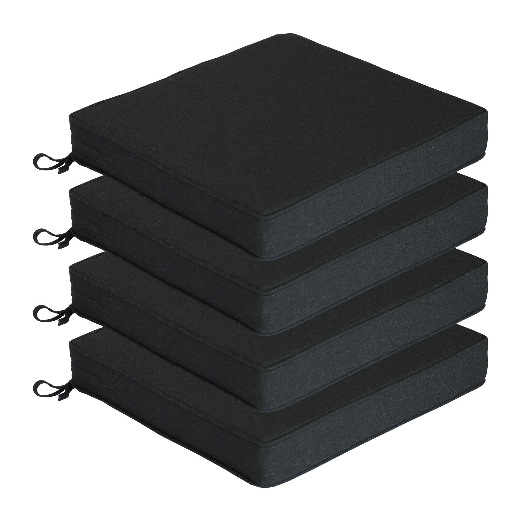 GoodGoods Outdoor Seat Cushion 22x22 in - Black lifestyle and product view 3