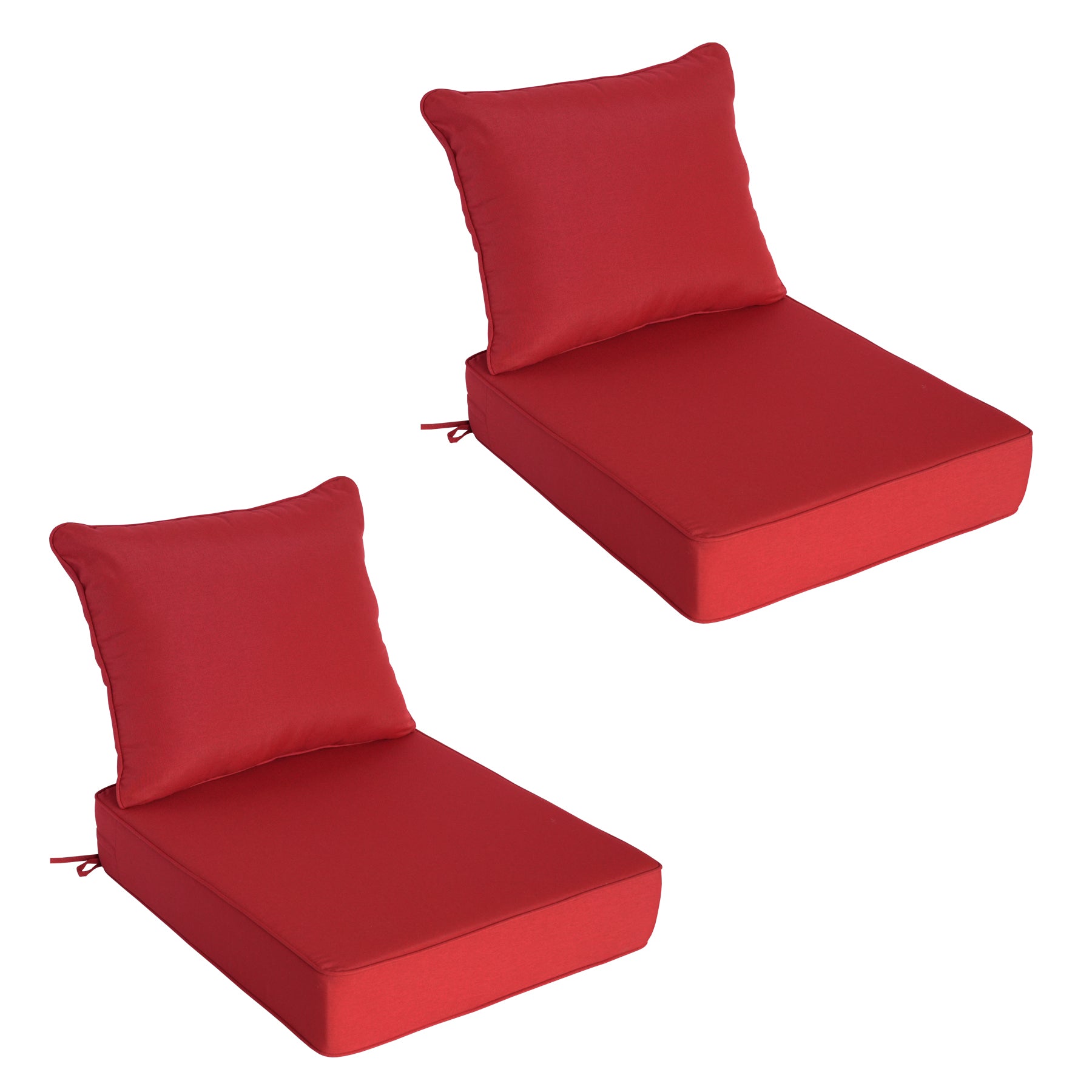 GoodGoods Deep Seat Outdoor Cushion Set 24x28 in - Red lifestyle and product view 2