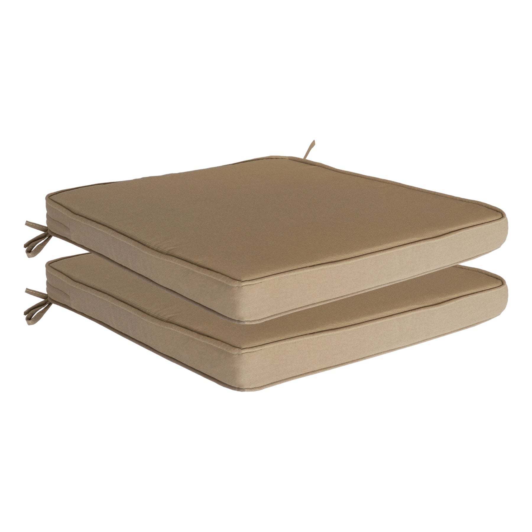 GoodGoods Outdoor Seat Cushion 22x22 in - Brown lifestyle and product view 4