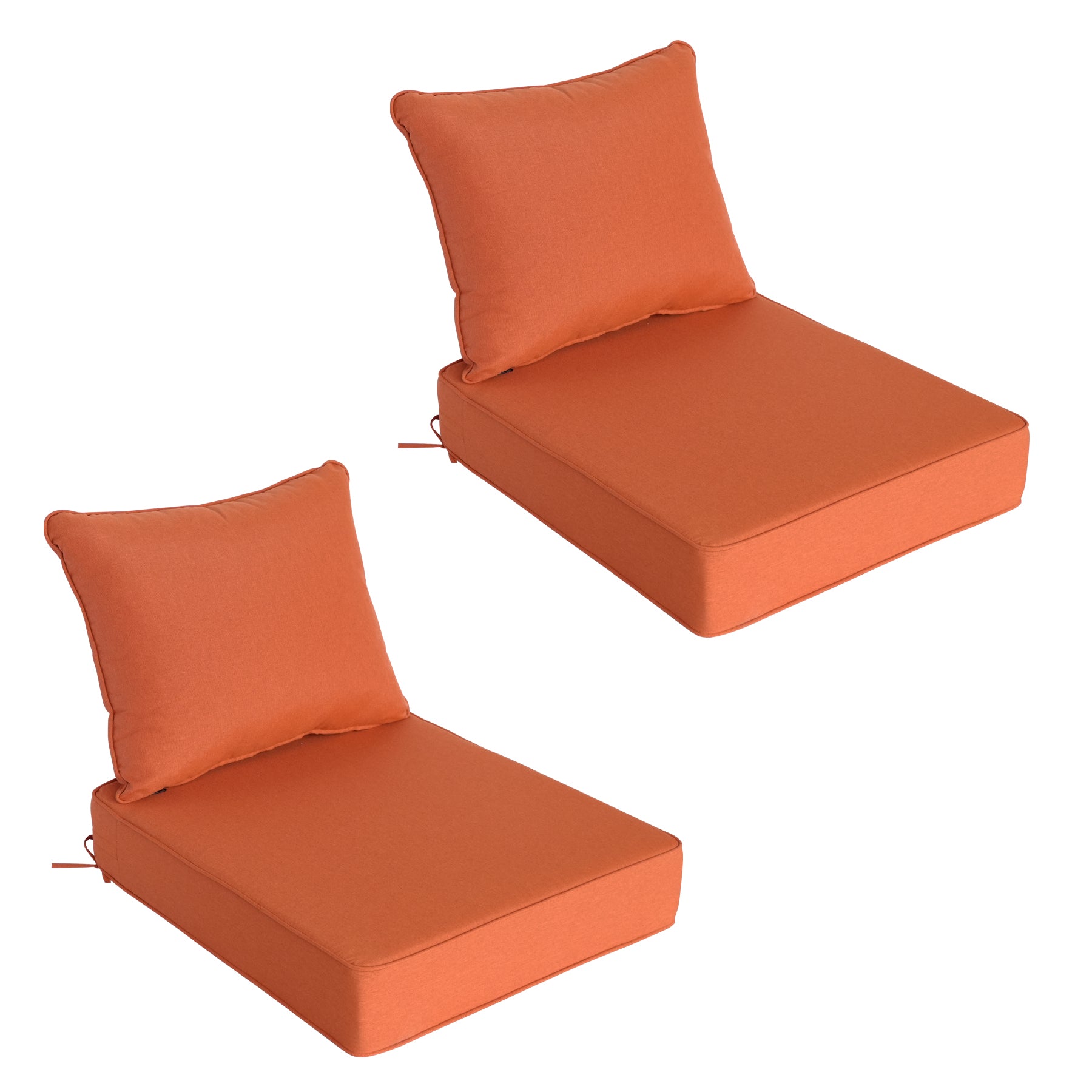 GoodGoods Deep Seat Outdoor Cushion Set 24x28 in - Orange lifestyle and product view 2