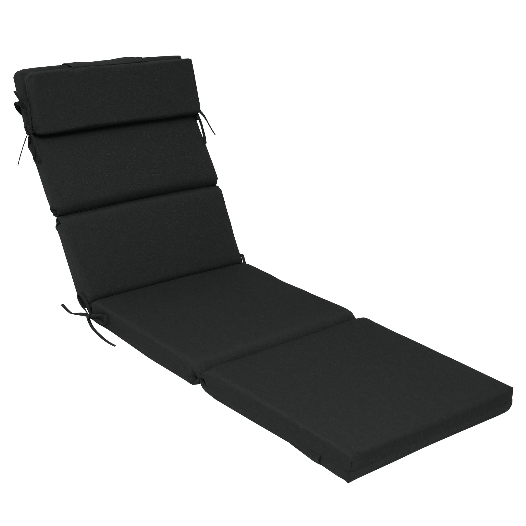 GoodGoods Outdoor Chaise Lounge Cushion 25x77 in - Black lifestyle and product view 3