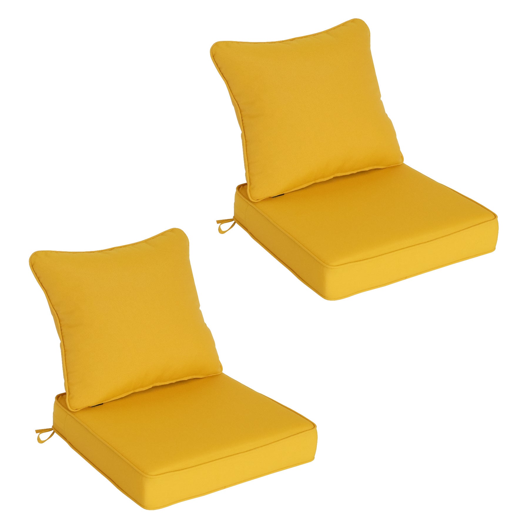 GoodGoods Deep Seat Outdoor Cushion Set 24x24 in - Yellow lifestyle and product view 2