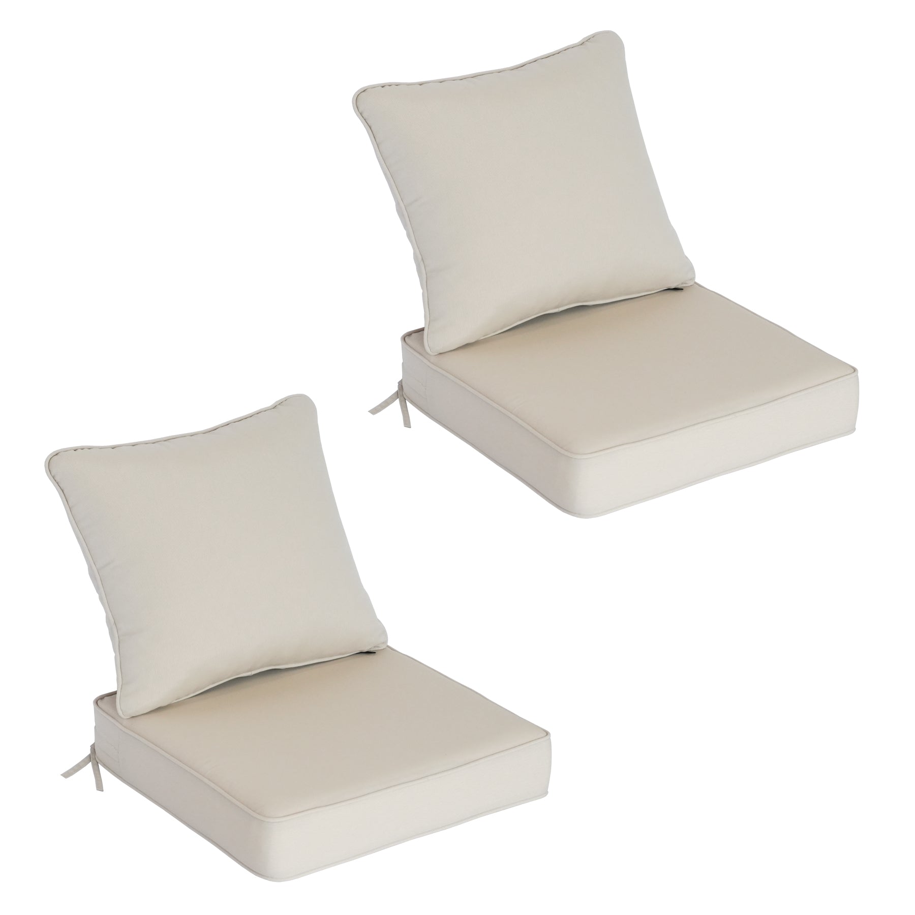 GoodGoods Deep Seat Outdoor Cushion Set 24x24 in - Beige lifestyle and product view 2