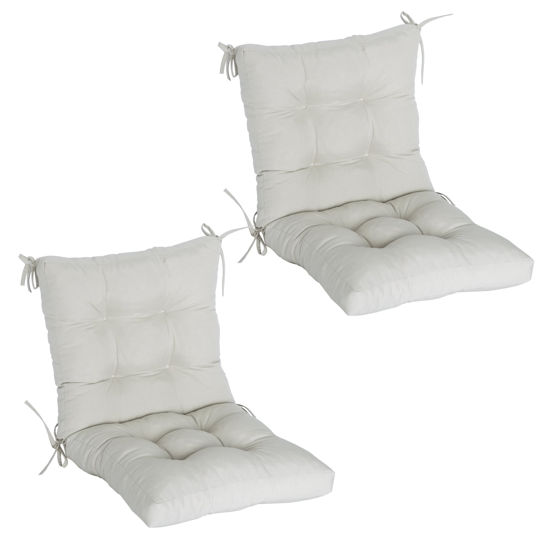 GoodGoods Tufted Outdoor High-Back Chair Cushion 20x40 in - Beige lifestyle and product view 3