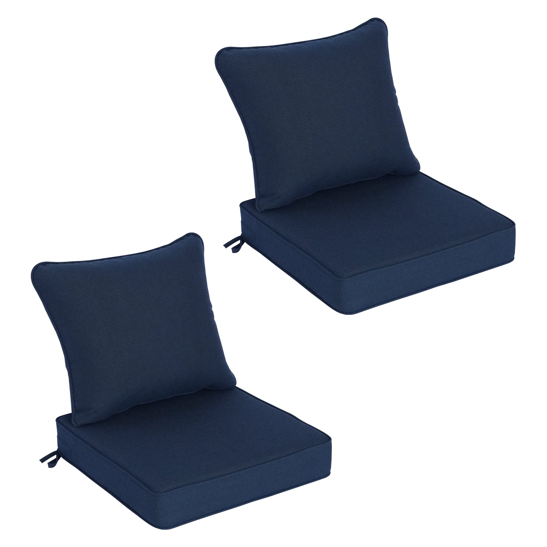 GoodGoods Deep Seat Outdoor Cushion Set 24x24 in - Dark Blue lifestyle and product view 2