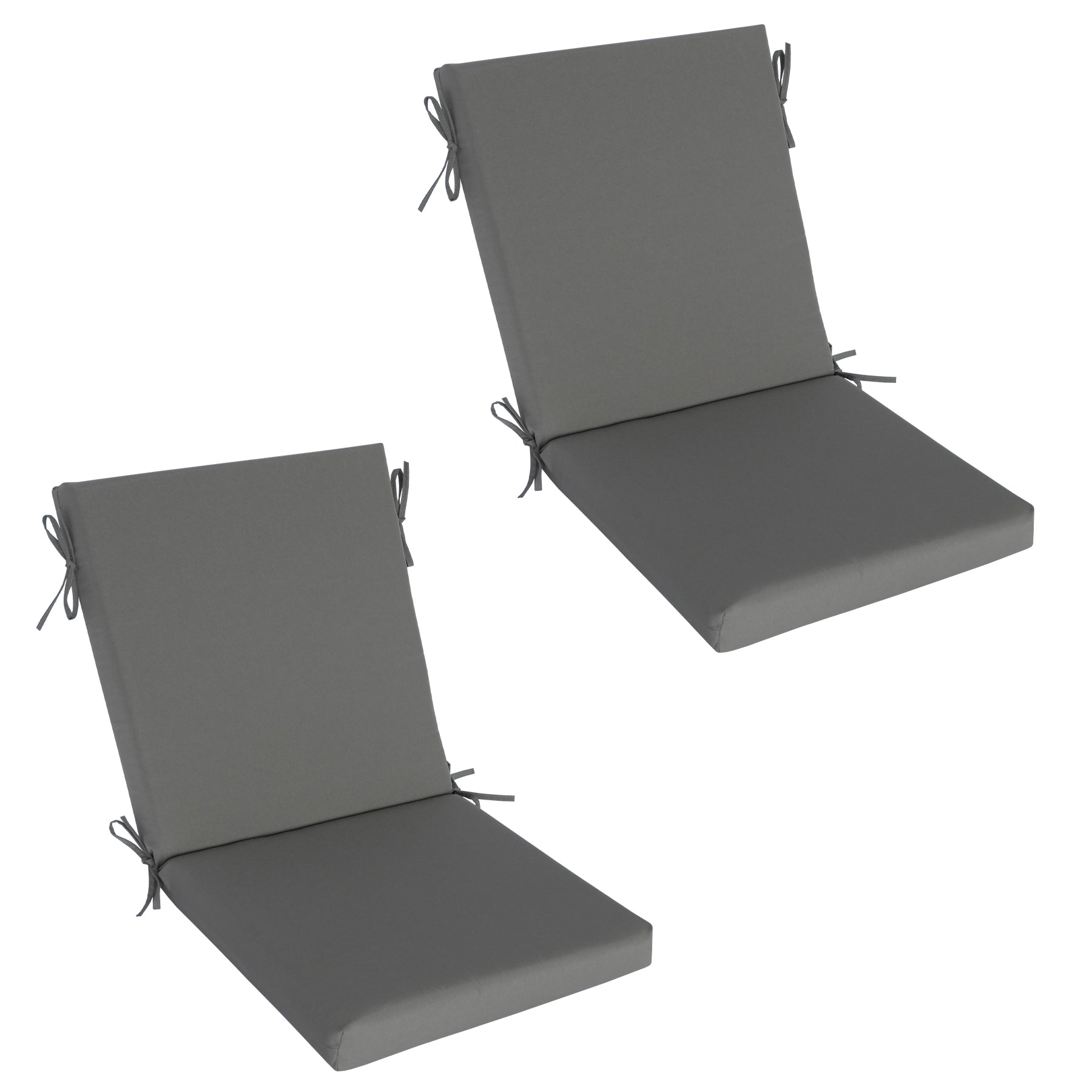 GoodGoods Outdoor High-Back Chair Cushion 22x44 in - Gray lifestyle and product view 3