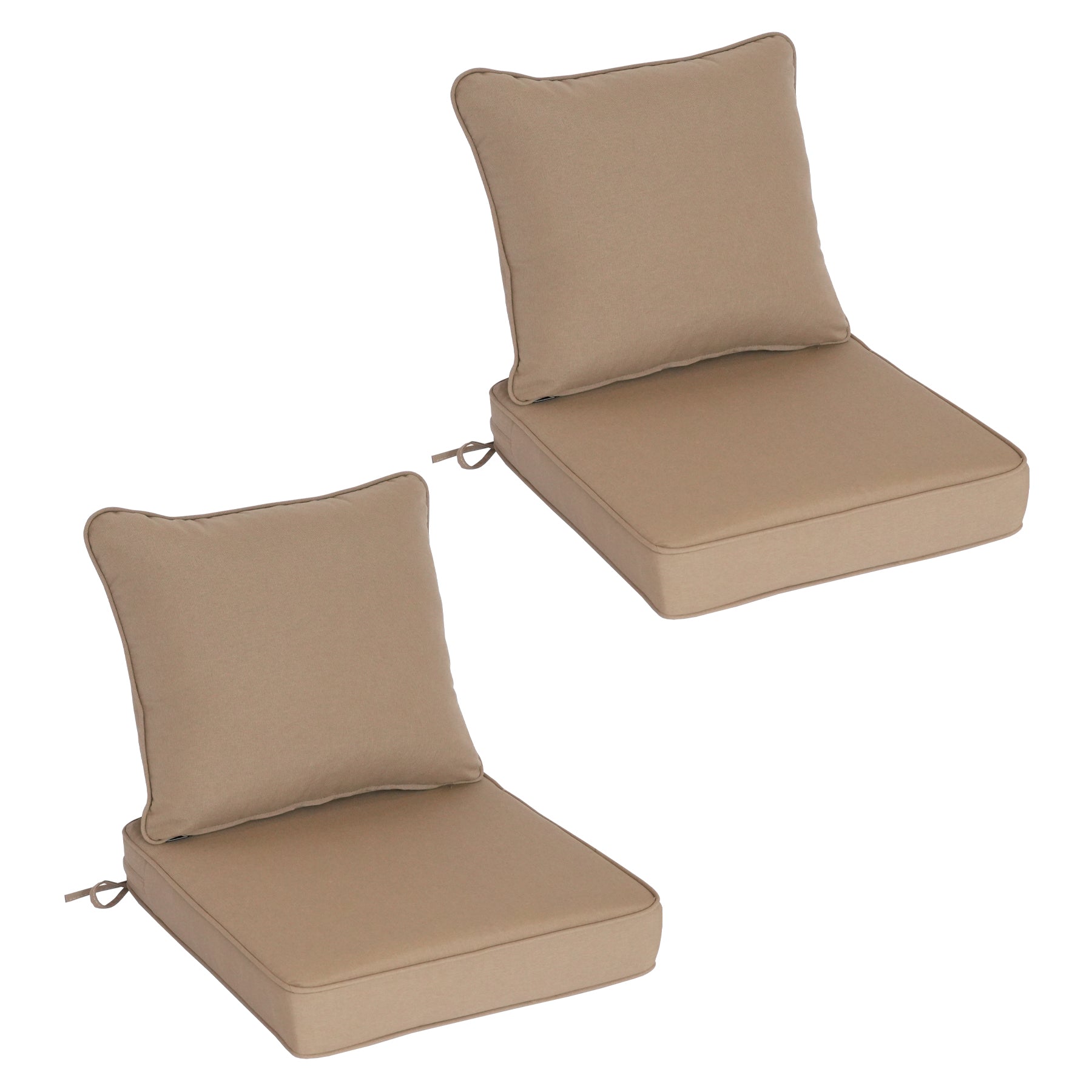 GoodGoods Deep Seat Outdoor Cushion Set 24x24 in - Brown lifestyle and product view 2