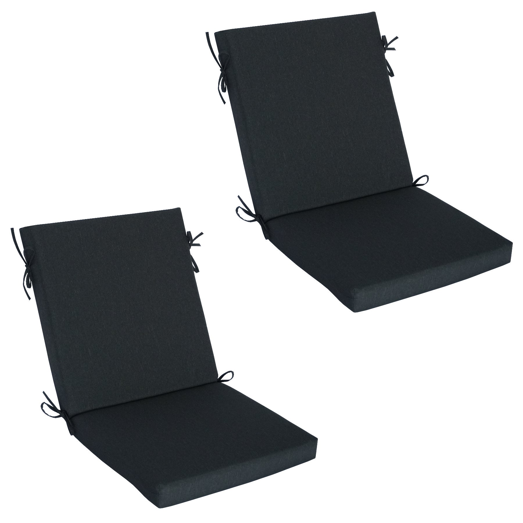 GoodGoods Outdoor High-Back Chair Cushion 22x44 in - Black lifestyle and product view 3